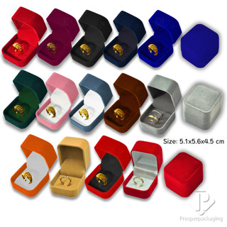 รวมกล่องกำมะหยี่ใส่แหวนทรงสี่เหลี่ยมใหญ่ สามารถจัดเก็บแหวนคู…