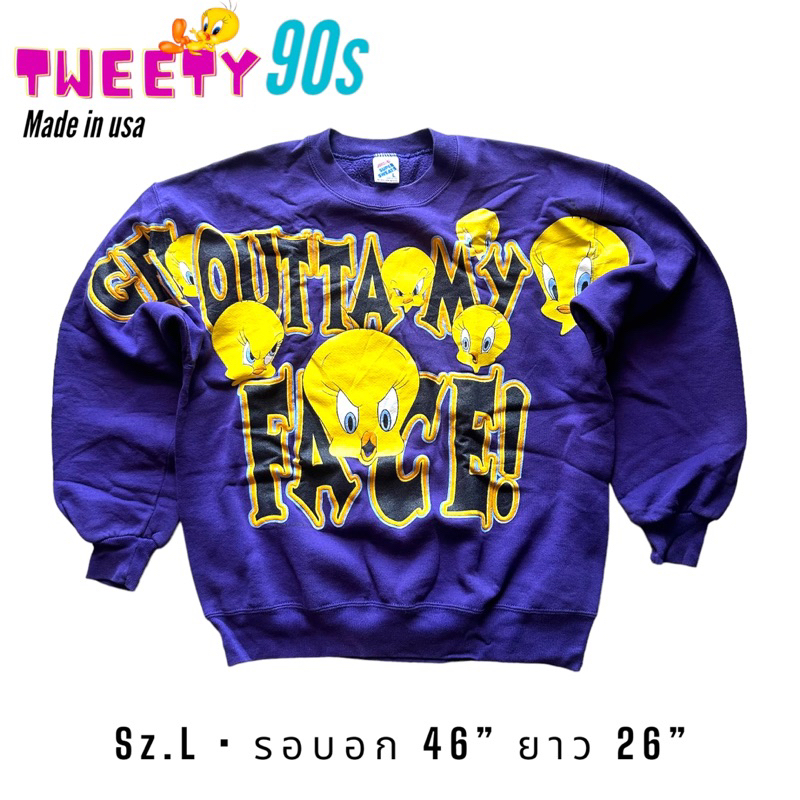 🐥 เสื้อ sweater Looney tunes 90s  ลายTweety