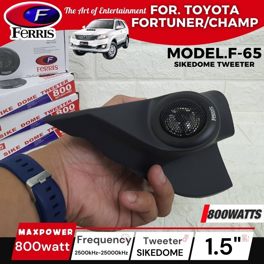 หูช้างเสียงแหลมตรงรุ่น TOYOTA FORTUNER / FORTUNER CHAMP ประกอบเข้ากับ FERRIS-F65 NEW ลำโพงแหลมซิลล์โดม ทวิตเตอร์ 800watt