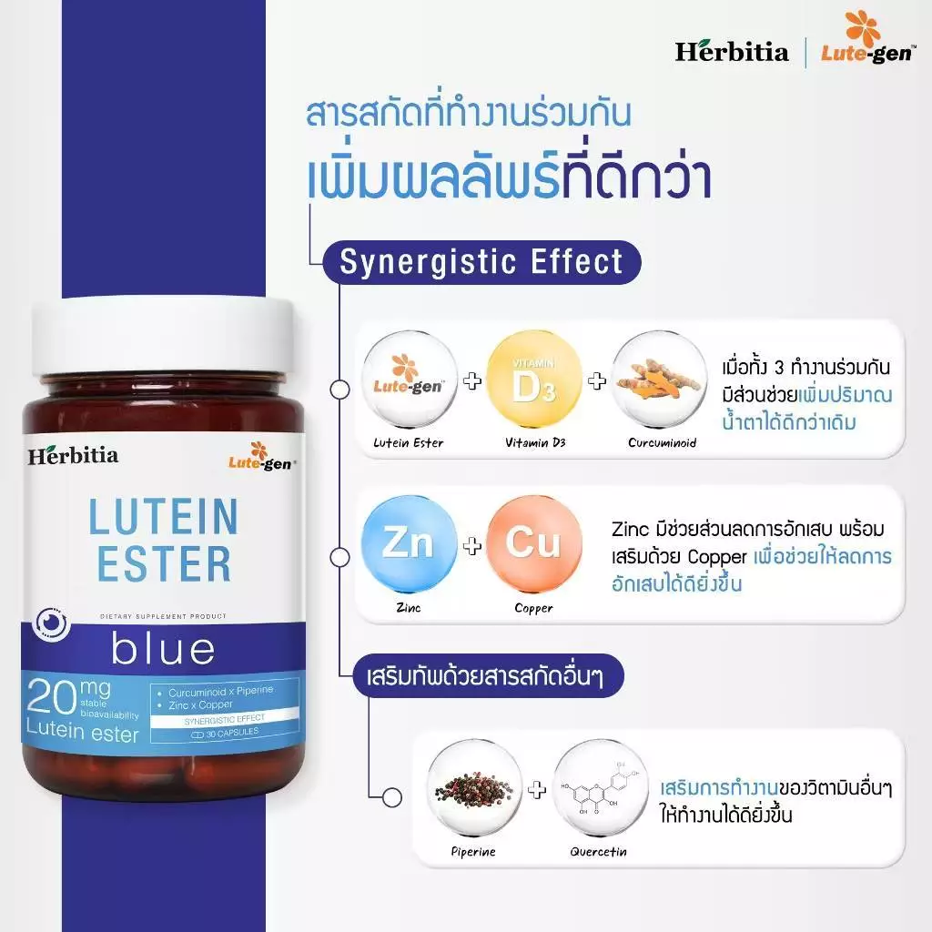 Herbitia Lutein Ester Day Blue Black เฮอร์บิเทีย ลูทีน เอสเทอร์ วิตามินบำรุงสายตา บำรุงดวงตา Lutegen thumbnail 6