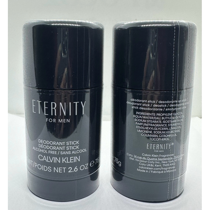 (1ชิ้น) Calvin Klein Eternity for Men Deodorant Stick 75g.   ผลิตภัณฑ์ระงับกลิ่นกาย ใช้ทาใต้วงแขน