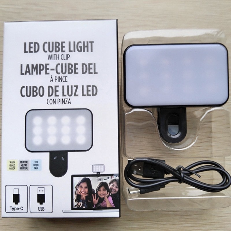 C051 โคมไฟเซลฟี่ LED 3 โหมด ปรับได้ ชาร์จไฟได้ สําหรับสมาร์ทโฟน แล็ปท็อป กล้อง ใช้งานง่ายสะดวก