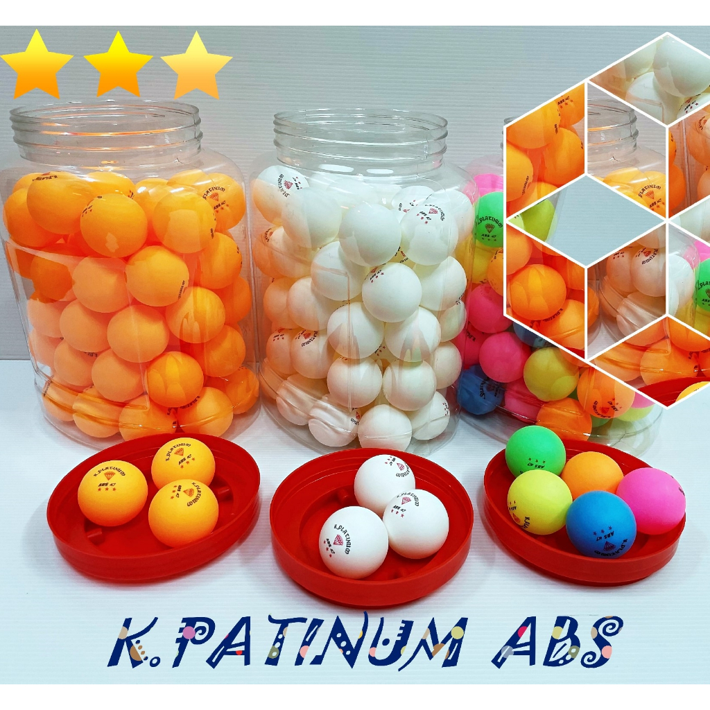 ลูกปิงปอง (ขายเป็นลูก) Ping pong ball 1 balls ABS 3ดาว หลากสี ปิงปอง