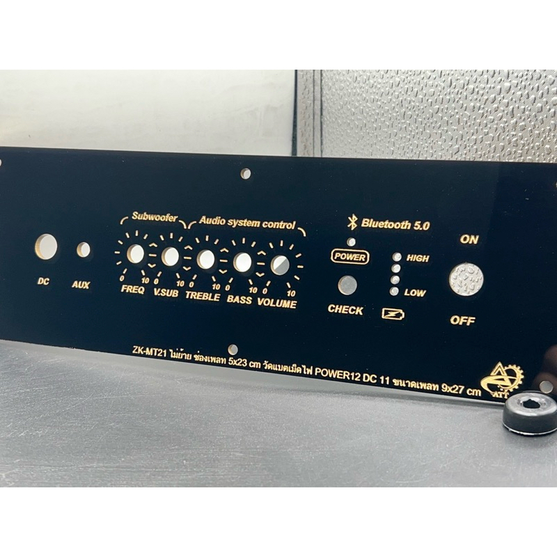 เพลทลำโพงบูลทูธอะคิลิก ZK-MT21ไม่ย้าย ช่องเพลท 5*23cm วัตแบตเม็ดไฟ แผ่นหนา3มิล ขนาดเพลททั้งหมด9*27cm*สวิชต์เปิดปิด 12 mm - รูปที่ 6