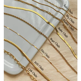 สร้อยคอเรียบ วัสดุสแตนเลสแท้ สร้อยเปล่า ชุบทอง 18K สร้อยคอรวมทุกรุ่น Necklace Givemethat