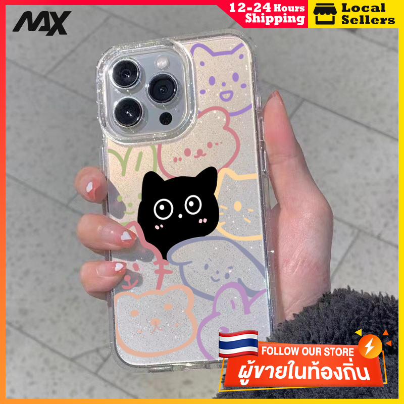 ผงเพชรแผ่นโปร่งใส เทรนด์แฟชั่น สภาคองเกรสสัตว์ for 11 12 13 15 14plus 15 pro max XR 12 13pro 14 7P 8P XS 14Pro 11pro