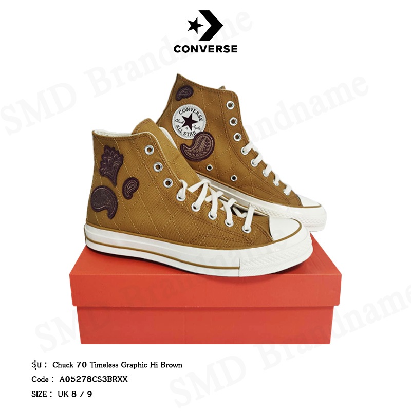 Converse รองเท้าผ้าใบ รุ่น Chuck 70 Timeless Graphic Hi Brown Code: A05278CS3BRXX