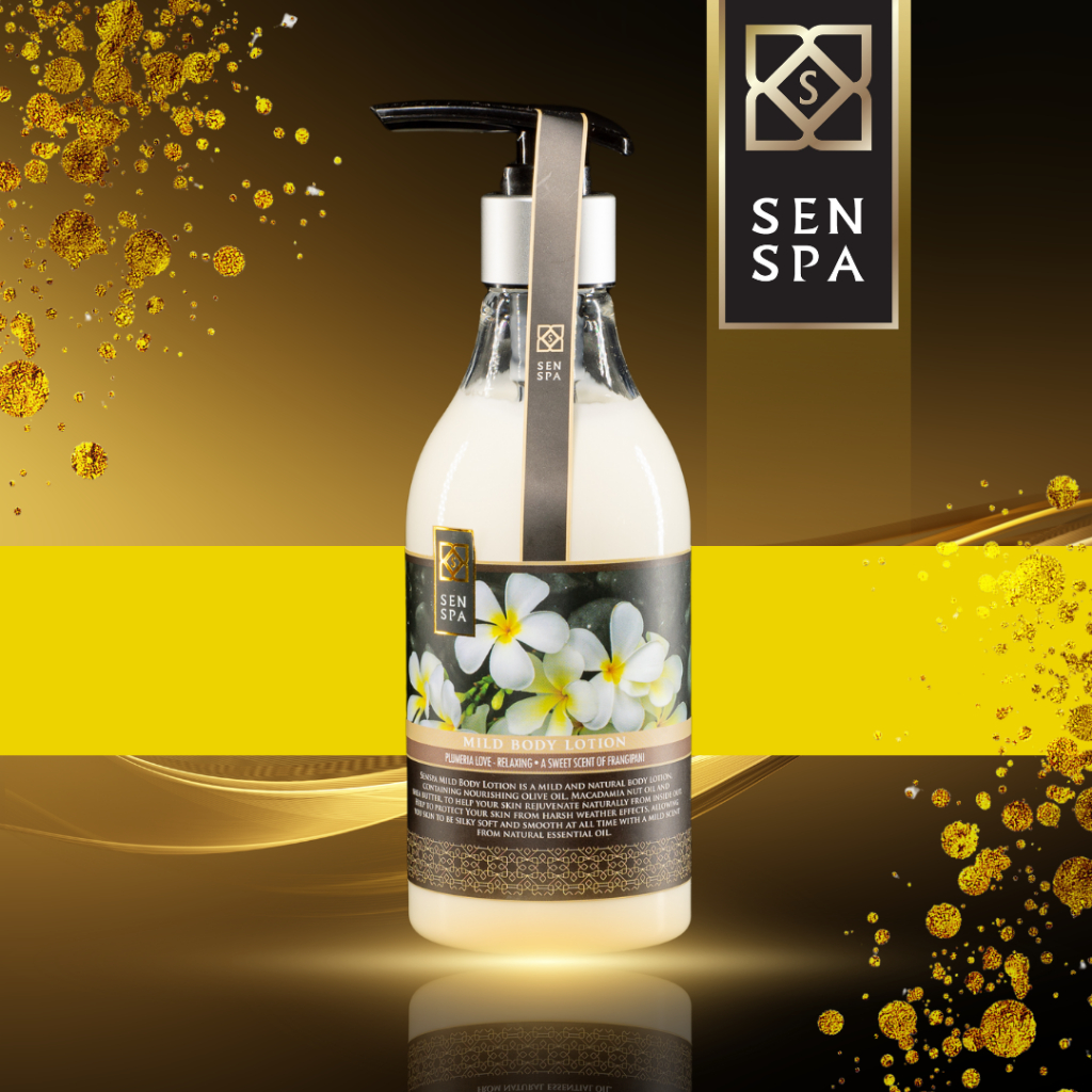 โลชั่นสปาบำรุงผิวกาย กลิ่นรัญจวนดอกลีลาวดี SenSpa : Aroma mild body lotion – Plumeria Love ส่วนผสมจากธรรมชาติ เซนสปา