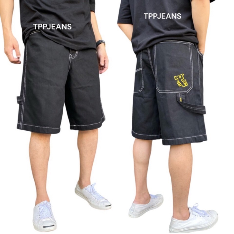 ๋JEANSEXPRESS กางเกงยีนส์ทรงสตรีทชาย ทรงขาใหญ่ สีดำยีนส์ กระเป๋าใหญ่ เป้าซิป Size 26-36 รับชำระปลายทาง