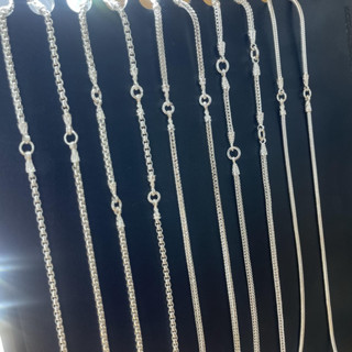 สร้อยเงินห้อยพระ1บาท  เงินล้วน 3-5ห่วง ความยาว24นิ้ว (สวมหัว…