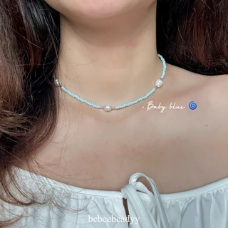 สร้อยลูกปัด จี้มุกน้ำจืดและจี้ปลาดาว 𓇼🐚🌀 | สร้อยคอ มุกน้ำจืด
