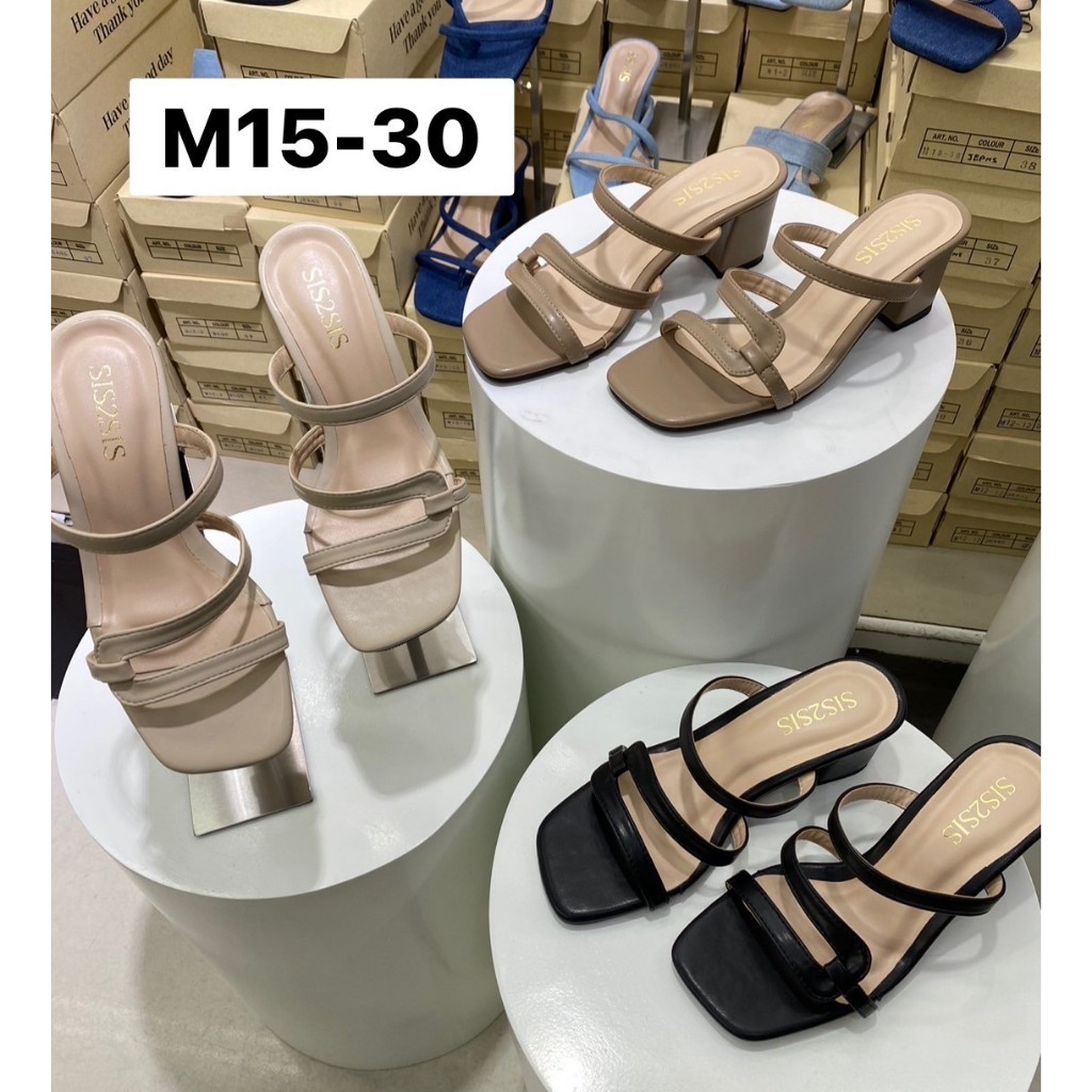 รองเท้าส้นสูงเข้าใหม่ สีพื้น 5 แบบ งานสวย คุณภาพดี ราคา 300.-เท่านั้น ใ