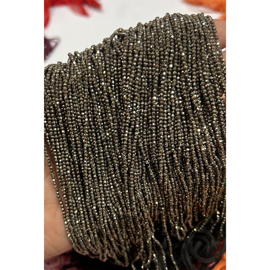 Pyrite 2mm Beads ลูกปัดไพไรต์ 2 มม. สำหรับธุรกิจการเงิน