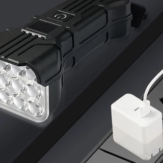 RoxArt ไฟจักรยาน จักรยานกันน้ํา สําหรับจักรยานเสือภูเขาจักรยาน12LED การชาร์จ USB ไฟแตร 5โหมด 1200mAh