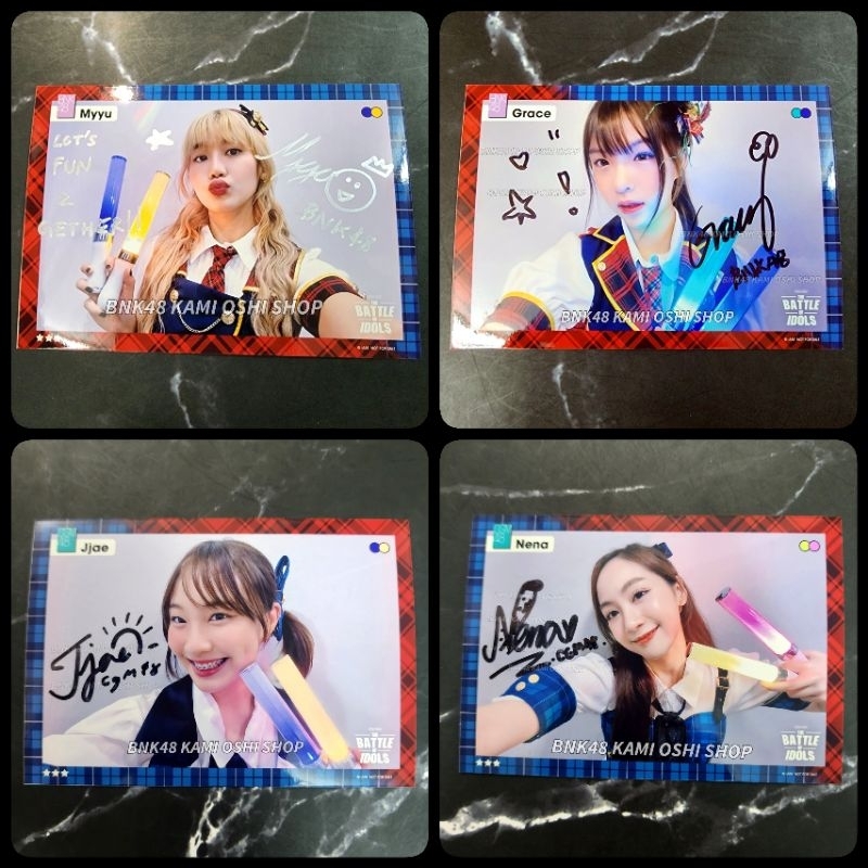 SSR BNK48 CGM48 นีน่า เจเจ เกรซ มายยู Nena Jjae Myyu Grace SR ลายเซ็นจริง Battle of idols concert