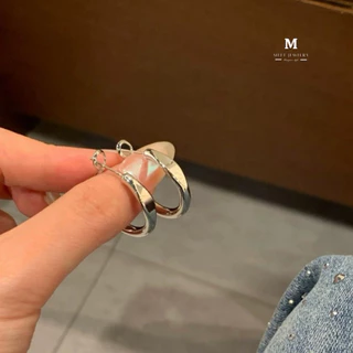 MEET💕ต่างหูเงิน Circle ต่างหูแฟชั่น ต่างหูห่วง ตุ้มหูเงินแท้925 ต่างหูผู้หญิง ต่างหูเกาหลี ต่างหู