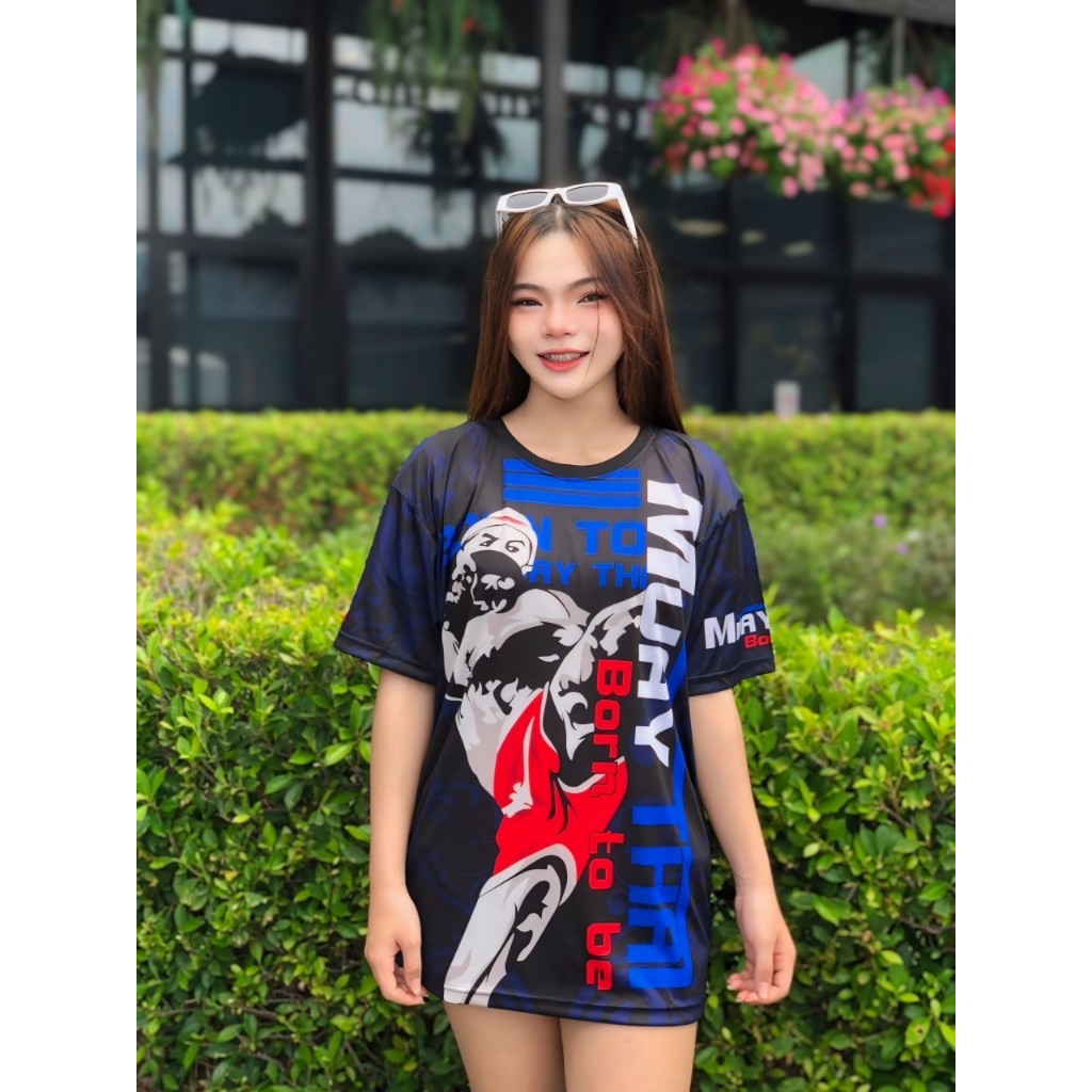Muay Thai มวยไทย ผ้าไมโครมันพิมพ์ลายคมชัด ใส่ได้ชายและหญิง มีไซส์ใหญ่ Big size
