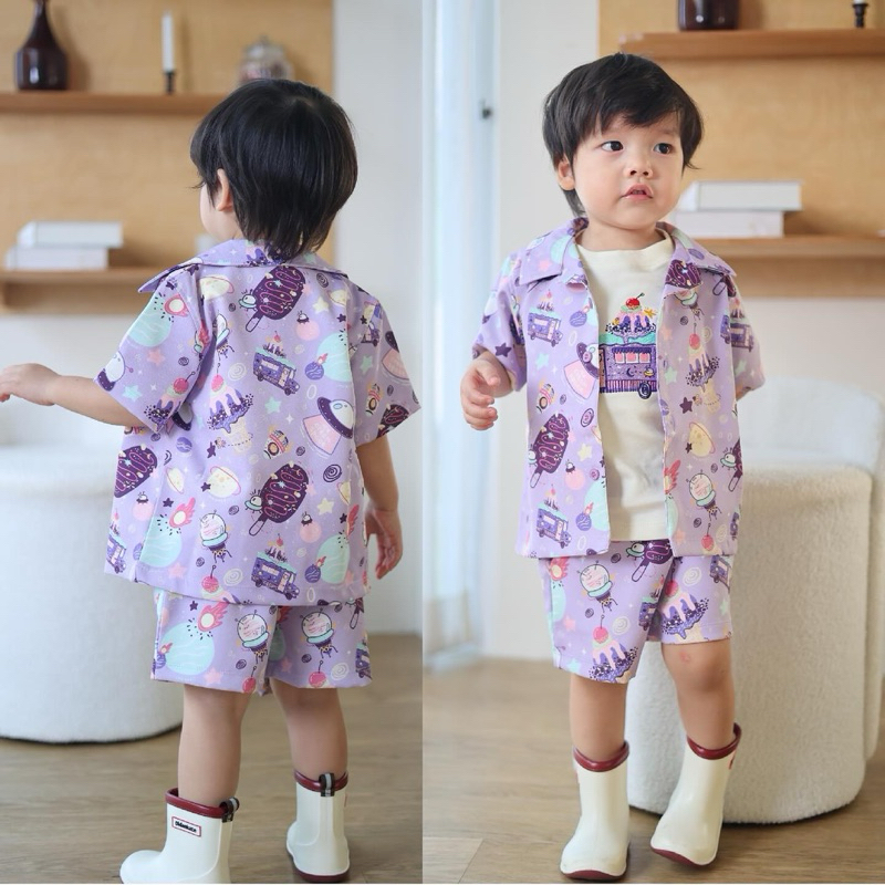 ISPACE01 l Shirt Top and Shorts (3items) ชุดเซ็ตเด็ก (Ispace Collection)