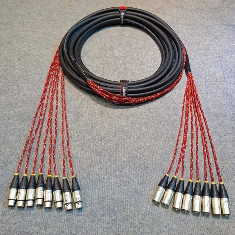 สายมัลติคอร์ชุดกลอง 8 คอร์ เข้ามิกซ์30เซน ไมค์2เมตร ถักสวยๆ LIDGE XLR ผู้8เมีย8 เลือกสีได้ หุ้มตัวกันสัญญาณรบกวน