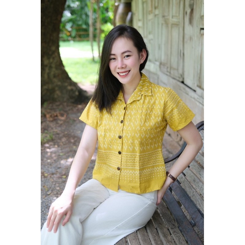 เสื้อผ้าฝ้ายพิมพ์ลายตะขอ