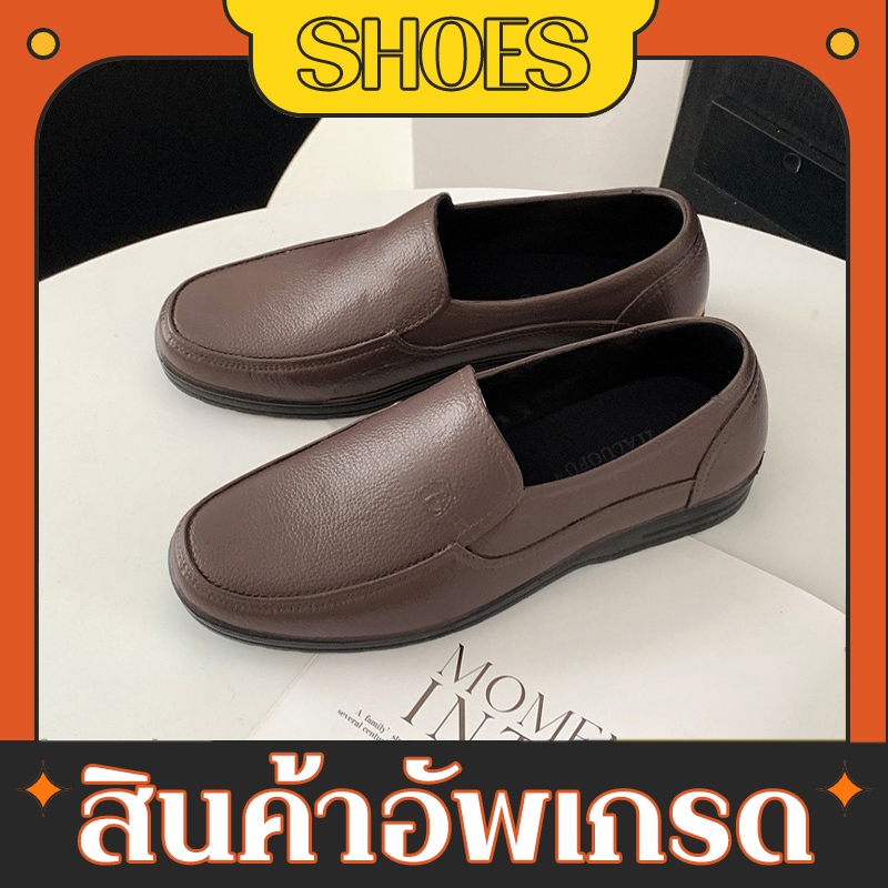 QKshop ฮอตฮิต🔆รองเท้าใส่ทำงาน รองเท้าคัทชูผู้ชาย ทำจากยางสวมใส่สบายมาก ไม่กัดเท้าไม่ปวดเท้าแน่นอน กันลื่นจัดแน่นจัดเต็ม