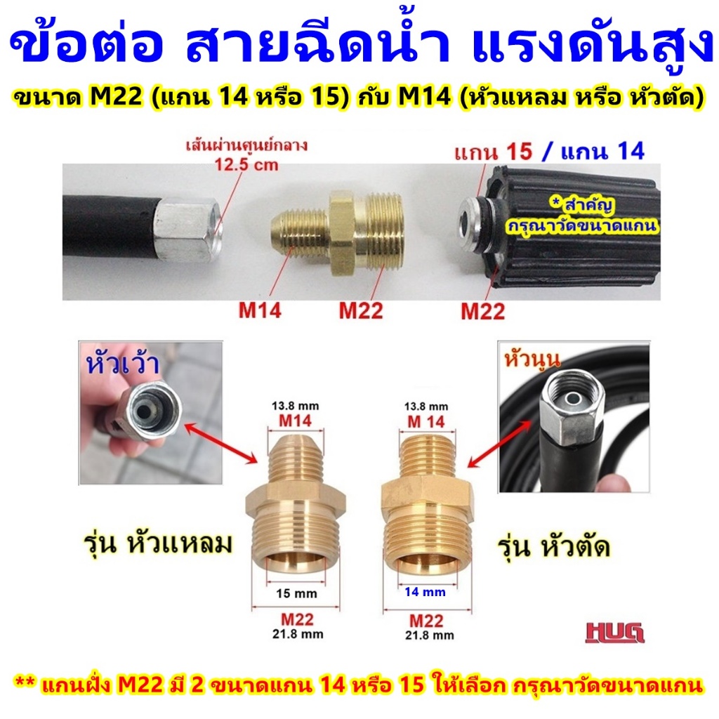 ข้อต่อ สายฉีดน้ำแรงดันสูง ใช้ต่อสายฉีดน้ำ 2 เส้น เครื่องฉีดน้ำแรงดันสูง อแดปเเตอร์ อะแดปเตอร์ hugcamp hug