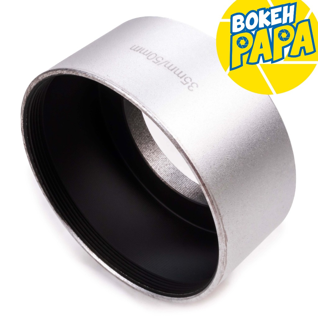Hood Lens Fujian สีเงิน เลนส์ฮู้ด โลหะ ทรงกระบอก สำหรับเลนส์ Fujian 35mm f1.7 / Fujian 50mm f1.4 ( ฮ