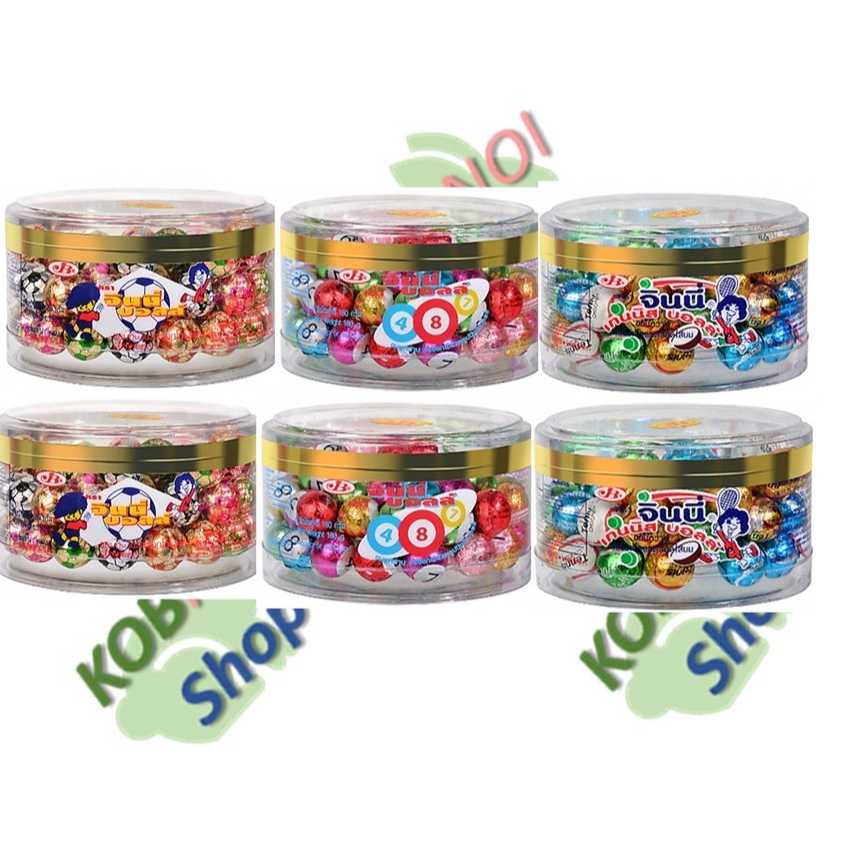 JB เจบี จินนี่ ฟุตบอล / บิงโก  ช็อกโกแลตรูปทรงต่างๆ ของใหม่ พร้อมส่ง อร่อยบอกต่อ แบบกระปุก 60 ชิ้น