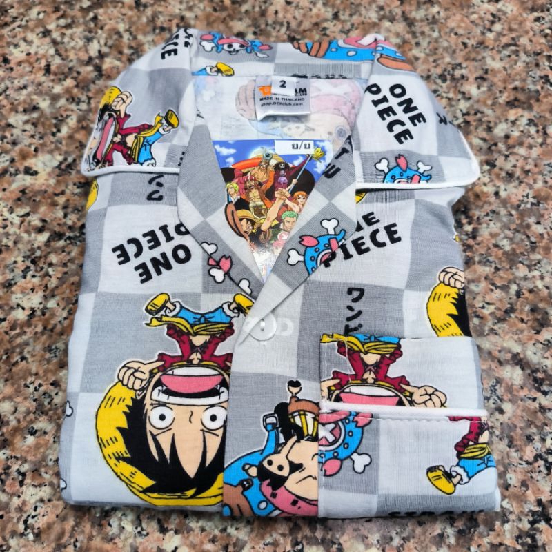 ชุดนอนผ้ายืด ลายวันพีช สำหรับเด็ก ลิขสิทธิ์แท้ ONEPIECE มีสามสี ฟ้า เทา น้ำเงิน ราคา ถูกที่สุด ดีลบีเคเค แกลเลอรีภาพที่ 3
