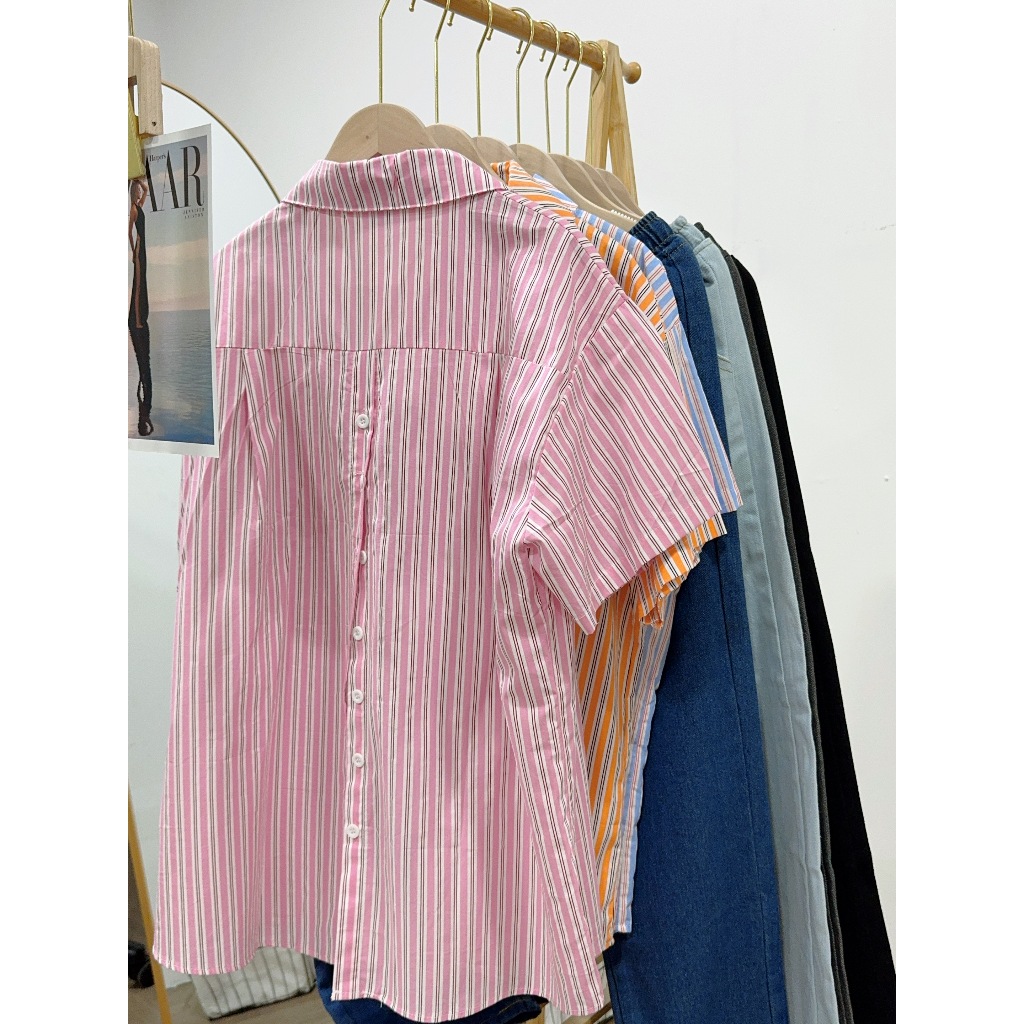 yoyomall *เชิ้ตแขนสั้นซิป*simmon #040มี 11 สี *ขนาดเดียว*