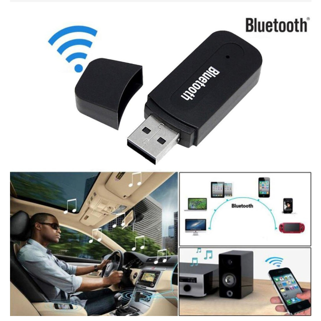 🚚พร้อมส่ง🚚บลูทูธมิวสิค  USB Bluetooth Audio Music Wireless Receiver Adapter 3.5mm Stereo Audio ตัวรับสัญญาณบลูทู ธ