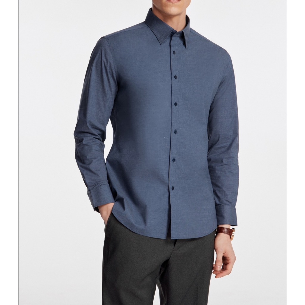 G2000(ครบ size) เสื้อเชิ้ตแขนยาว แบบทางการผู้ชาย ทรงสมาร์ทฟิต รุ่น 2112100279 - สีกรมท่า