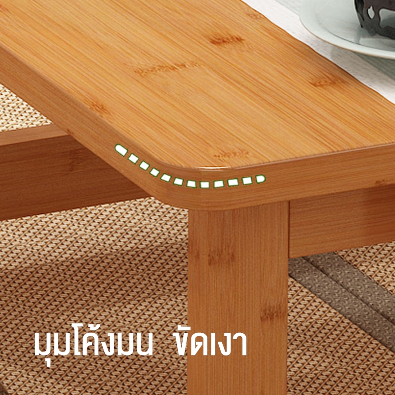 โต๊ะไม้เนื้อแข็งพับได้ โต๊ะริมหน้าต่าง โต๊ะขนาดกะทัดรัด รับน้ำหนักได้มาก ทำโดยไม้ไผ่ธรรมชาติ ไม่ต้องติดตั้ง - รูปที่ 4