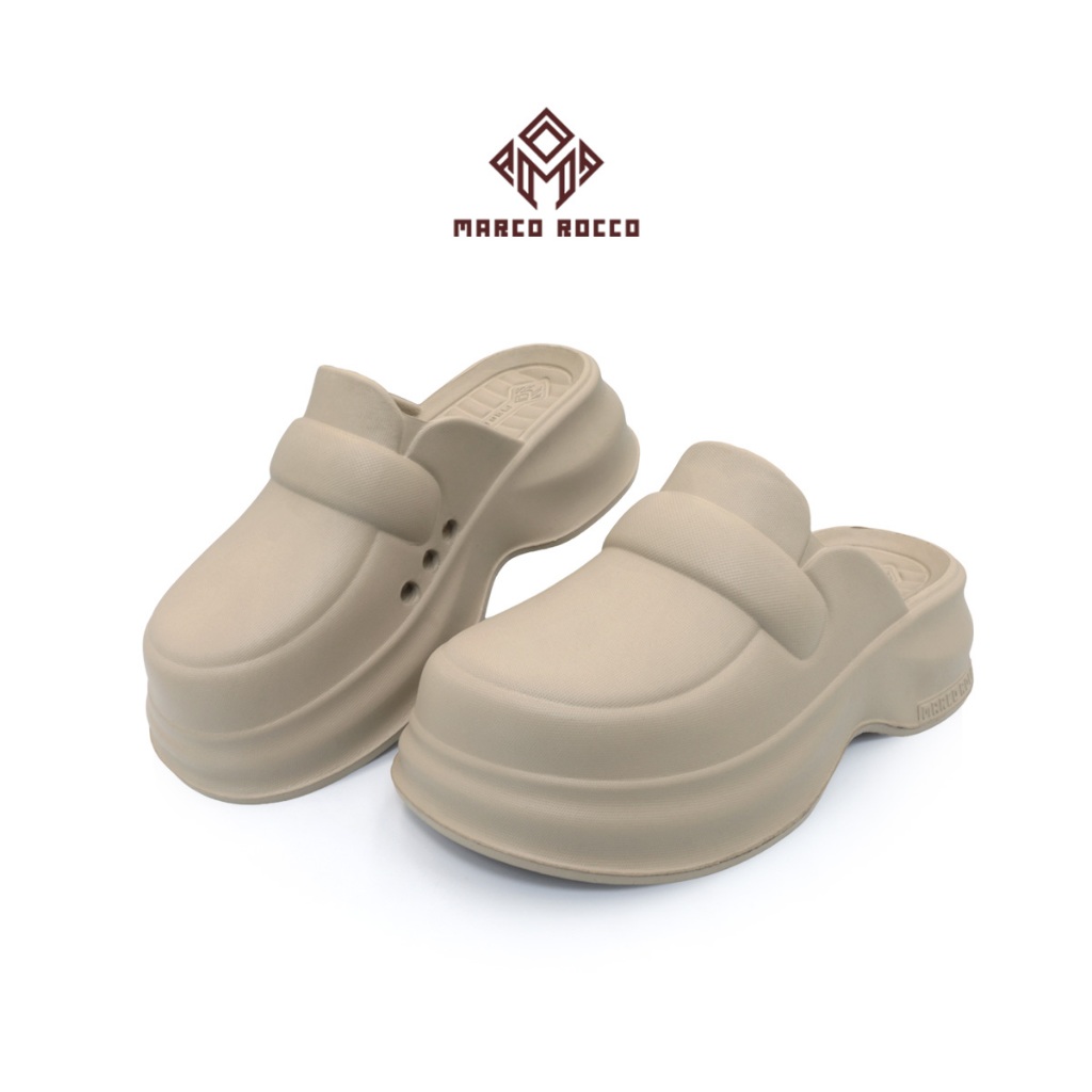 Marco Rocco รุ่น MR8014 รองเท้าแตะแบบสวมสไตล์เกาหลี รองเท้าเสริมส้น EVA แฟชั่นพื้นนุ่ม ทรงมินิมอล