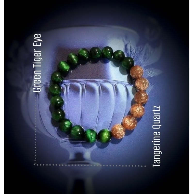 Tangerine Quartz x Green Tiger Eye