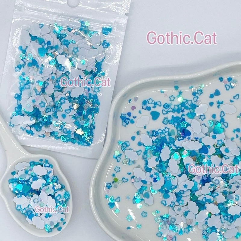 พร้อมส่ง🇹🇭 เลื่อมกลิตเตอร์ ธีมต่างๆ ผสมลาย ดาว หัวใจ พระจันทร์ สำหรับทำเล็บ ตกแต่งสไลม์และงานDIY