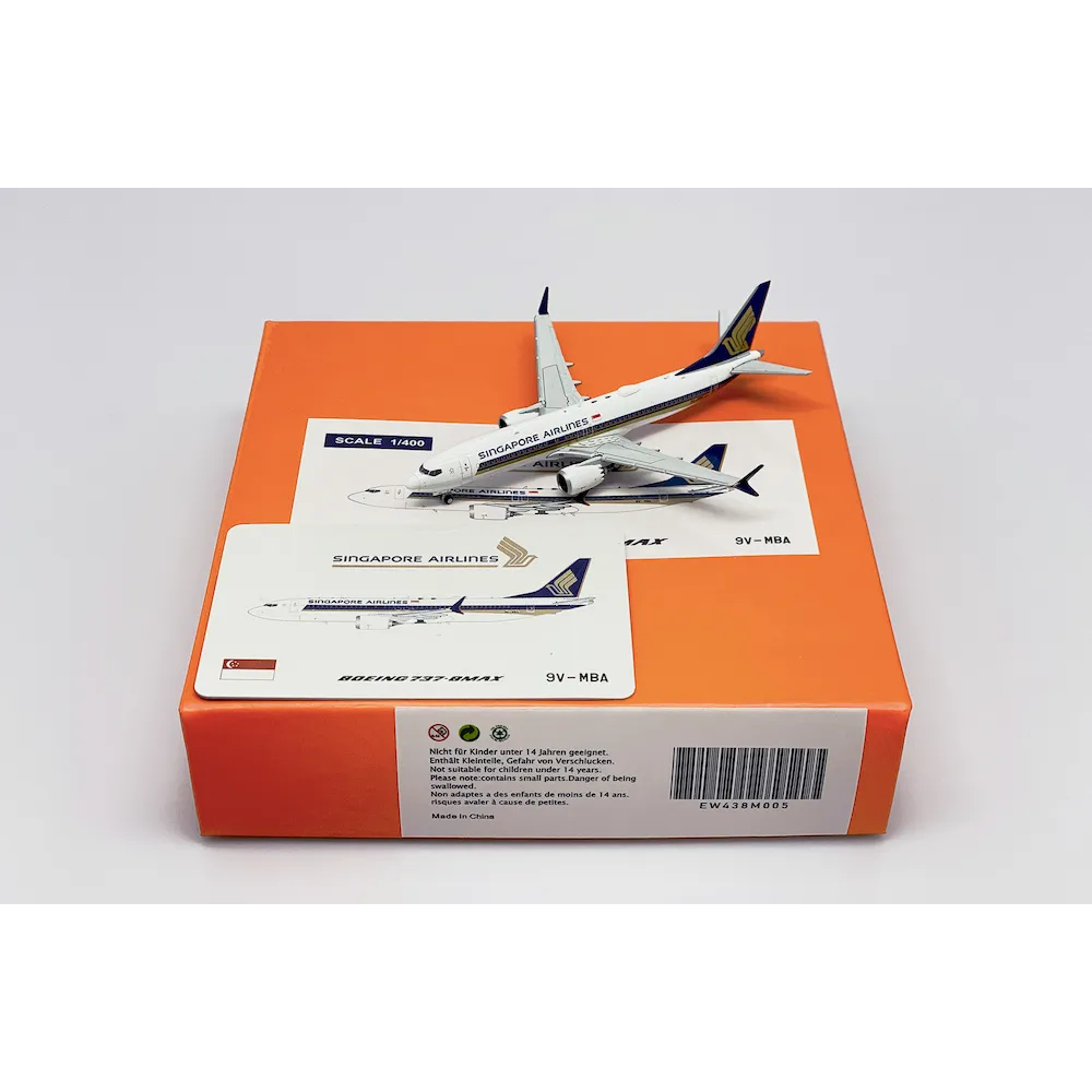 โมเดลเครื่องบิน Singapore Airline JCWings B737-8Max 9V-MBA