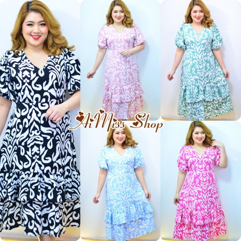 AiMiss Shop รหัส M22 เดรสสาวอวบ เสื้อผ้าคนอ้วน เสื้อผ้าผู้หญิง ชุดใส่ออกงานสวยๆ