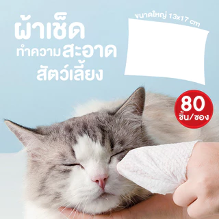 [10 แพ็ค] ทิชชู่เปียก Pet wipes 80 แผ่น ผ้าเช็ดตาและหูสัตว์เลี้ยง สำหรับเช็ดสัต ว์เลี้ยง ทิชชู่เปียก ทิชชู่หมา