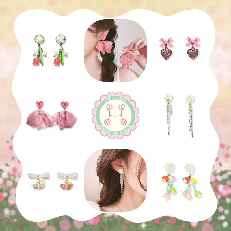 HanaHime.earrings - ต่างหูเจ้าหญิงดอกไม้แฟนตาซี ต่างหูเงิน S925 แพ้ง่ายใส่ได้