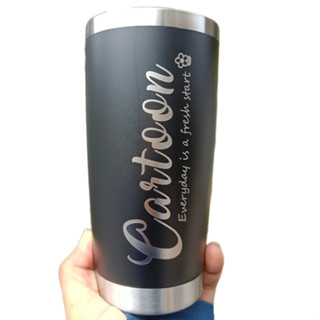 [เลเซอร์1ด้านเฉพาะชื่อ/ข้อความ] แก้วเก็บอุณหภูมิร้อนเย็น ขอบ…