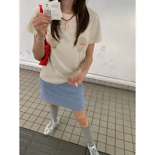 (จัดส่งตลอด 24 ชั่วโมง）Angle Official เสื้อยืดผู้หญิง Oversize เสื้อแขนสั้น ซัมเมอร์ เกาหลี มินิมอล ผ้านุ่ม T28