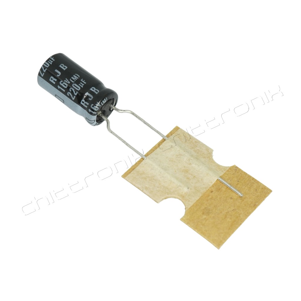 C 220uF 16V 105°C Capacitor คาปาซิเตอร์ ขนาด 6.3x11 mm. ยี่ห้อ Elna