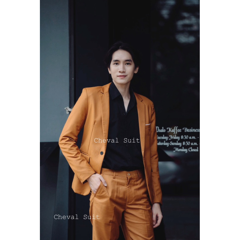 ตะกร้าใหม่ เสื้อสูทผู้ชายสีส้มอิฐ เฉพาะเสื้อสูท สินค้าพร้อมส่ง สูทผู้ชายออกงาน สูททำงาน สูทแฟชั่น