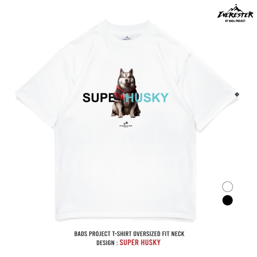 EVERESTER เสื้อคอฟิต อก 44"- 52" Heavy Cotton / เสื้อยืด Oversized รุ่น Husky ขาว ดำ เสื้อผ้าชาย EXP