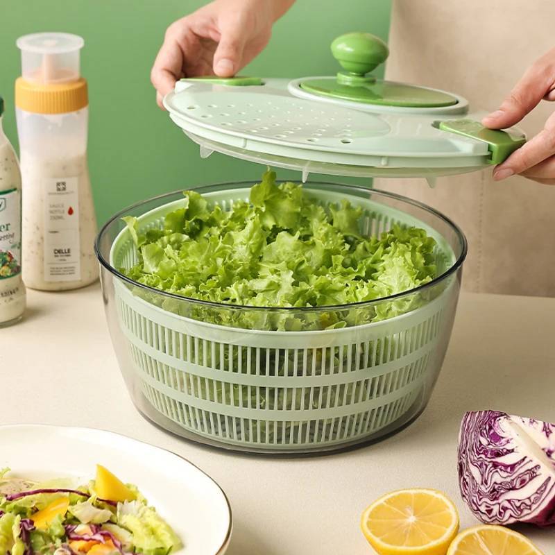 ที่สลัดน้ำผัก ตะกร้าล้างผัก ปั่นแห้งผัก กะละมังล้างผัก Multifunction🥦พร้อมส่ง