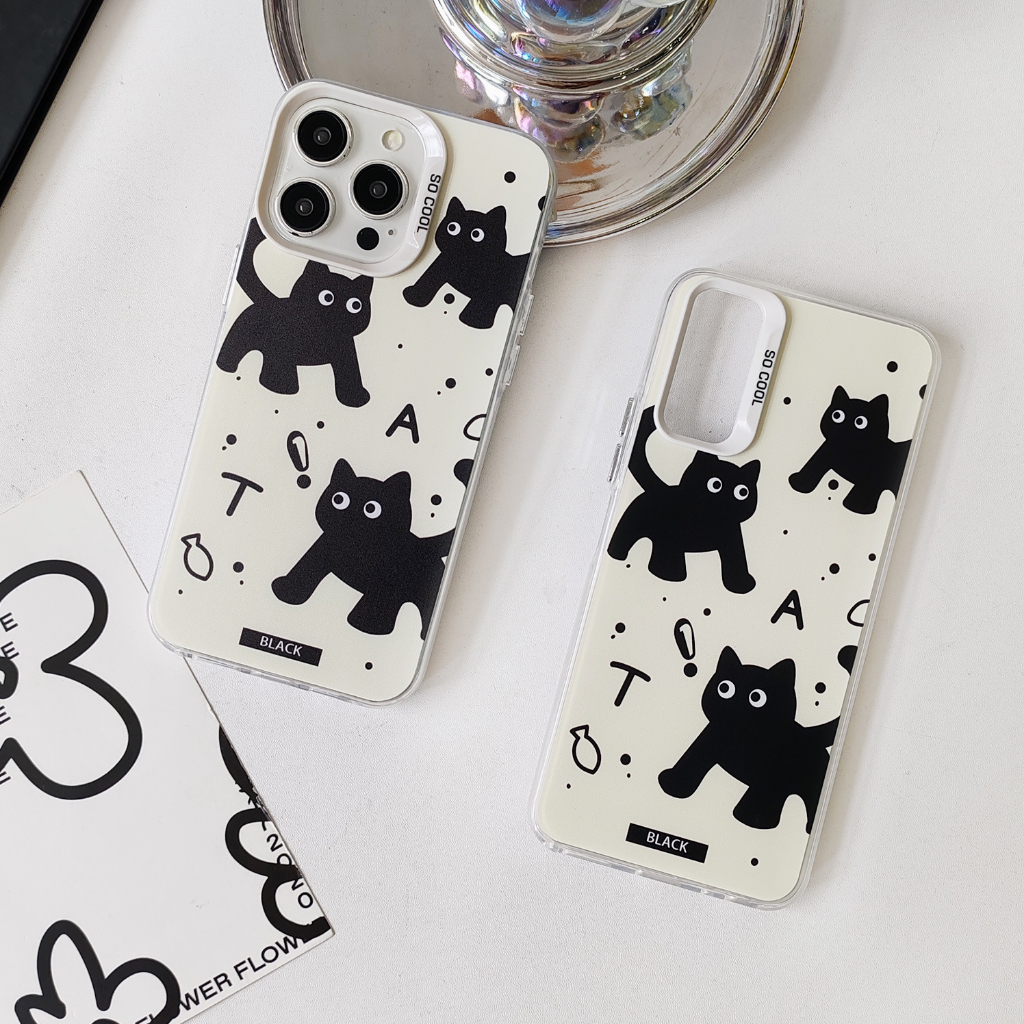 CASE เคสขอบนิ่ม แมวดำ สกรีนลาย OPPO A5S A15 A16 A17 A38 A53 A54 A77S A58 A78 A60 A79 A52020 RENO5 RENO 6Z 7Z 8Z 8T 10 11