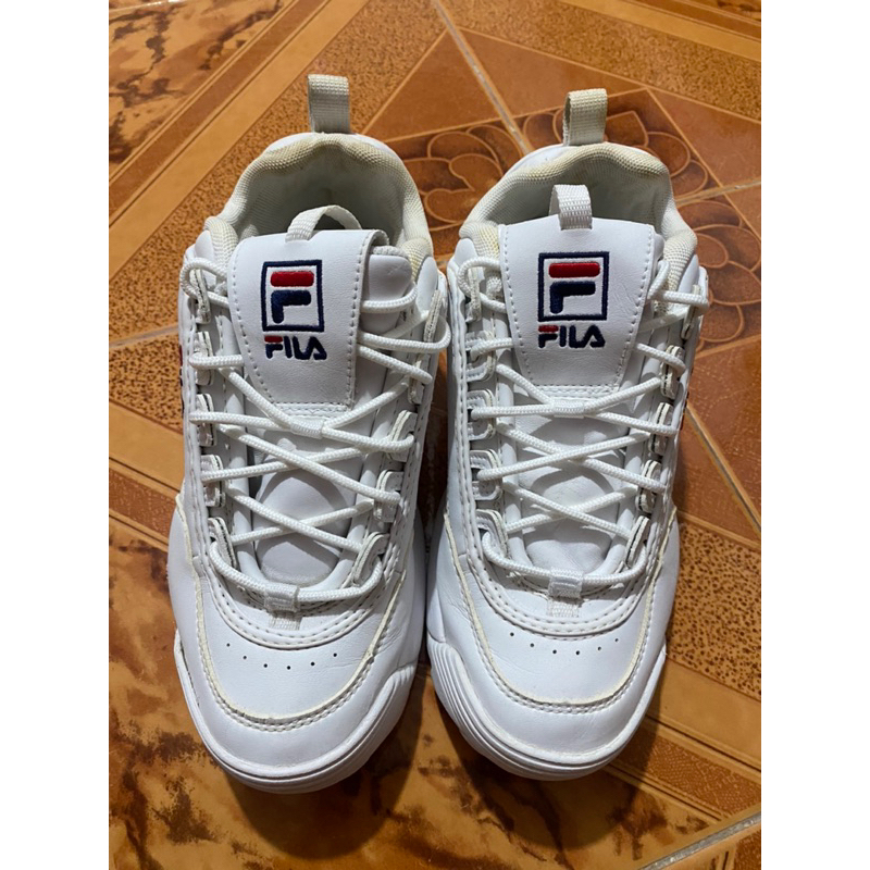 รองเท้า Fila ฟีล่า แท้ 100% สีขาว  Disruptor 2 Premium เสริมส้น