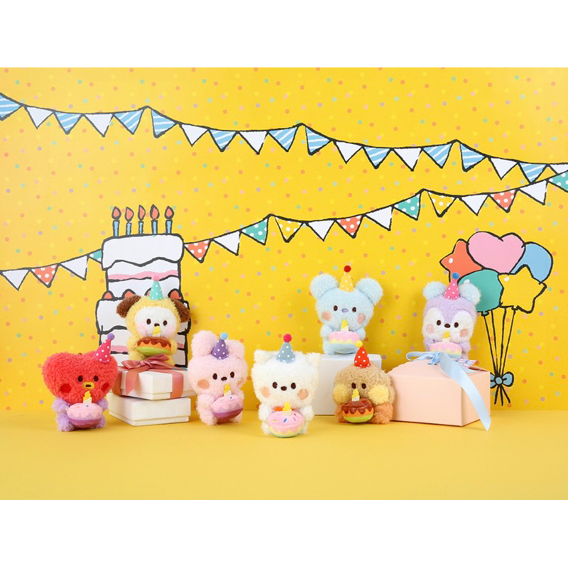 พร้อมส่งที่ไทย🎉 พวงกุญแจ BT21 Minini Happy Time💜ลิขสิทธิ์แท้ 100%