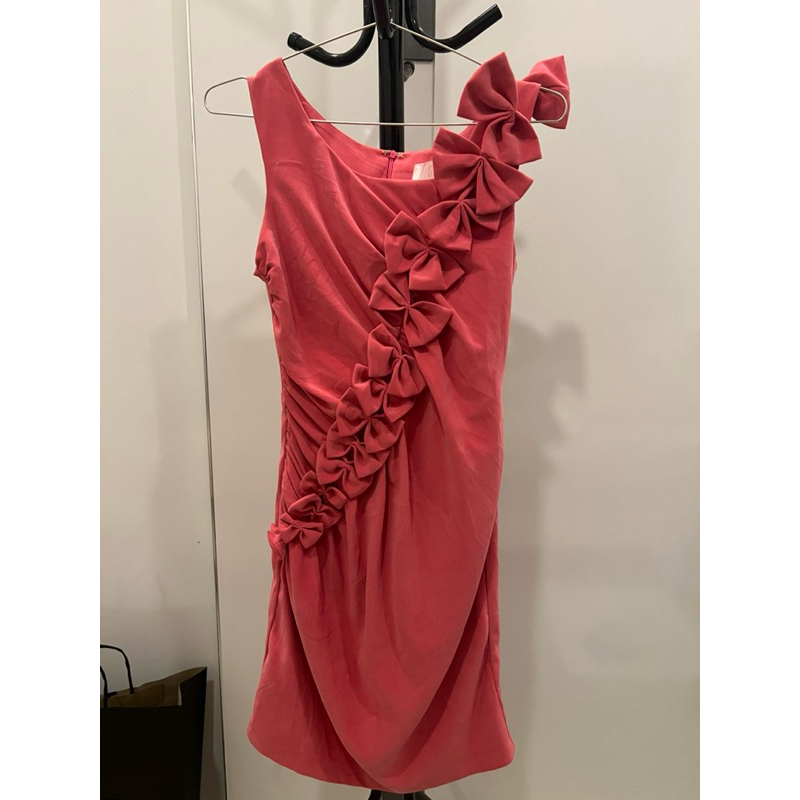 เดรสหนังกลับ โบว์3D Size M อก36“ เอว30” สะโพก36“